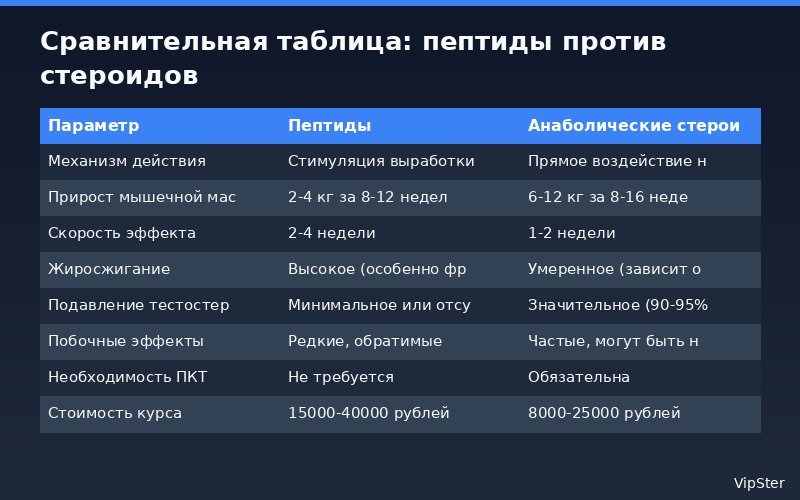 пептиды vs стероиды - Сравнительная таблица: пептиды против стероидов | VipSter
