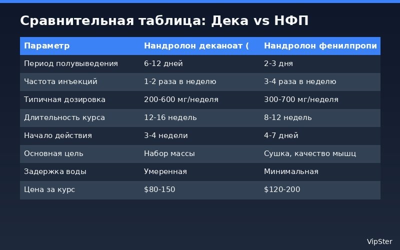 нандролон деканоат vs фенилпропионат - Сравнительная таблица: Дека vs НФП | VipSter